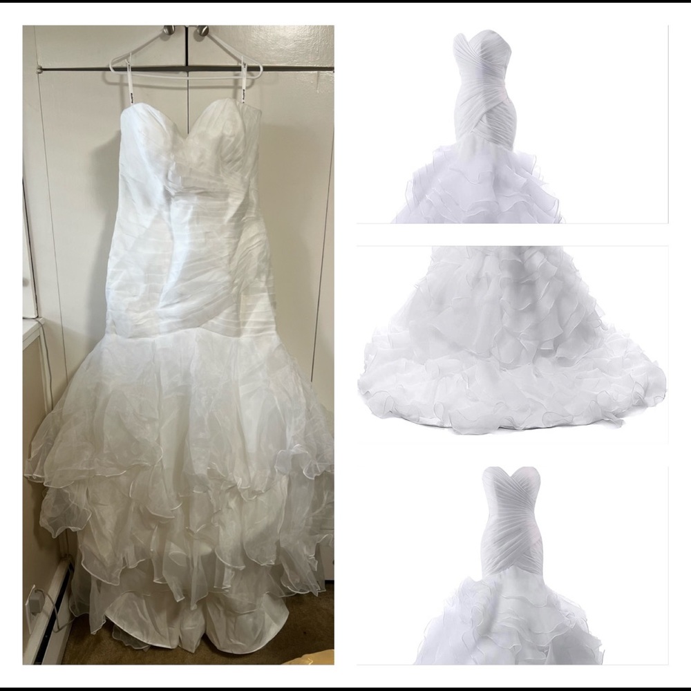 Ruffle Wedding Dress for sale. Never worn before.